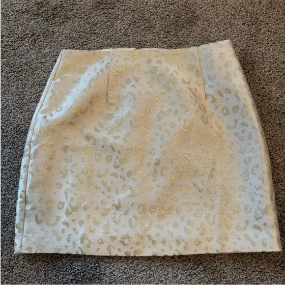 LULUS So Popular Cream and Gold Leopard Print Mini Skirt - Picture 4 of 9